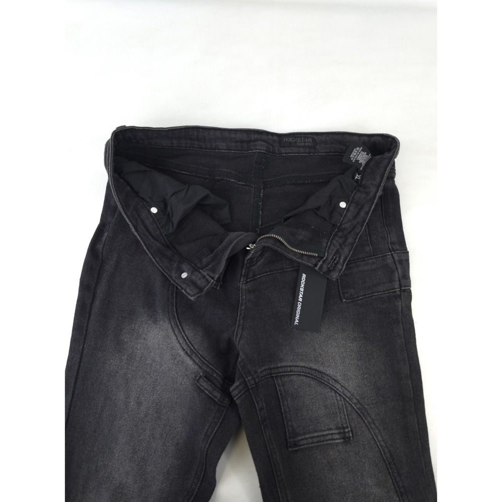 Rockstar Original Jeans XL Wynter Black Super Stacked Flare Cargo Pockets NWT - Picture 7 of 13